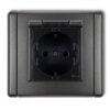 Flexi Gniazdo Bryzgoszczelne Z/U Schuko (Klapka Dymna) Grafitowy 11Fgpb-1Sdp