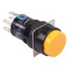 AB6M-A2PYC Yellow 16mm Latching Round Push Button Switch IP65 DPDT