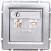 Kos66 Gniazdo Telefoniczne Podwójne 2Xrj11 Aluminium 664064