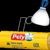 20972 PELY waste bags, extra strong, 10 pieces, 60 litres, transparent