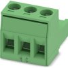 Socket header, 3 pole, pitch 5.08 mm, straight, green, 1911978