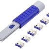 Renkforce Blokada portu USB RF-4714586 Zestaw 6-elementowy srebrny, niebieski zaw. 1 klucz RF-4714586