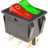 Przełącznik podwójny KCD6 12V czerwony zielony