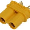 Gniazdo; zasilające DC; XT30U-F; 2 tory; proste; żółty; lutowany; 30A; 500V; poliamid (PA); mosiądz; Amass; RoHS