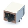 Złącze RJ45, Y-Con Złącze RJ45 Żeńskie Do montażu na płytce drukowanej Cat5 Yamaichi Mosiądz niklowany Kąt prosty
