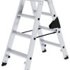 MUNK Günzburger Steigtechnik 040270 aluminium Drabina składana ze stopniem Maksymalna wysokość robocza: 2.45 cm