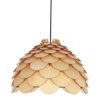 Wisząca lampa z efektownym drewnianym abażurem BURGO do salonu Ø35cm LP-101335/1P S Light Prestige