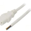 Kabel: 3X0,75Mm2, Iec C13 Żeński, 0,5M, 10A Lt-501 H05vv-F 0.75/3C Wht 0.5M End