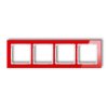 DECO Ramka poczwórna - efekt szkła (ramka: czerwona spód: biały) czerwony 17-0-DRS-4