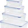 GourmetMaxx Klick-it pojemnik do przechowywania żywności 0.18 l, 0.4 l, 0.8 l, 1.2 l, 2.2 l Zestaw 5-elementowy tworzywo