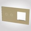 TouchMe Duży panel szklany, 1 x łącznik podwójny, 1 x ramka, złoty TM702728G