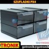 PX4 Szafka z tworzywa sztucznego zawierająca 4 transparentne szufladki