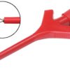 Miniature clamp test probe, red, max. 3.5 mm, L 52 mm, CAT O, pin 0.64 mm, 973592101