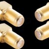 BS15-301014 2x F angle adapter + 2x F double socket, gold-plated