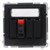 Simon Basic Gniazdo głośnikowe 1-krotne z polem opis. (moduł) Przekrój przew.dla wejścia i wyjścia 2,5 mm2 czarny BMGL31.01/49
