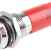 Lampka kontrolna do montażu panelowego 24V ac/dc, czerwona 14mm LED Chrom Końcówka lutownicza RS PRO