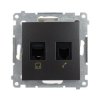 Gniazdo komputerowo-telefoniczne RJ45+RJ12 antracytowe D5T.01/48 Kontakt Simon54