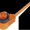 Sensor actuator cable, 7/8"-cable socket, angled to open end, 5 pole, 2 m, PVC, orange, 9 A, 132894