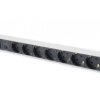 Listwa zasilająca PDU 19 Rack, 7x gniazdo schuko, 2.0m, 1x wtyk unischuko, 16A, wł./wył.,zabezpieczenie przeciążeniowe, DN-95403