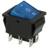 Przełącznik; klawiszowy (kołyskowy); C1570/IRS-203.; ON-OFF-ON; 2 tory; niebieski; podświetlenie neonówka 250V; zielony; bistabi