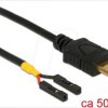 85473 Cable USB Type-C male > 2x pin header female separate power 50 c