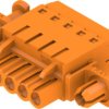 Socket header, 5 pole, pitch 5.08 mm, straight, orange, 1353170000