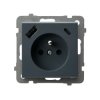 SONATA Gniazdo pojedyncze z uziemieniem z przesłonami torów prądowych, z ładowarką USB A+C szary grafit GP-1RZPUSBAC/m/73
