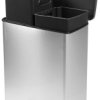 Curver Deco bin slim 254619 Kosz na śmieci 52 l (S x W x G) 486 x 615 x 284 mm srebrny, czarny 1 szt.