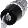 Przełącznik obrotowy kluczykowy 3-pozycyjny wycięcie: 22mm Zatrzask IP20, IP66, IP67, IP69, IP69K Siemens przycisków: 2