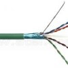 Kabel skretka FTP (F/UTP), kat6, wewnętrzny, zielony, LSOH/LSZH, 4x2x26 AWG, 305m, linka