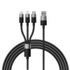 Kabel 3W1 Usb - Micro Usb / Lightning / Usb C 3.5A 1.2M Baseus Starspeed -...