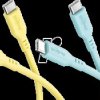 81275 Sync and charging cable, USB-C, silicone, 1.5 m, yellow/turquois