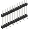 Pin header, 15 pole, pitch 2.54 mm, angled, black, 10052019