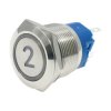 Przycisk wandaloodporny 22mm, monostabilny 2A 250V cyfra 