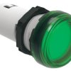 Lampka sygnalizacyjna LED jednoczęściowa zielona 220VDC LPMLN3