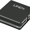 LINDY 42742 USB-Hub 4 porty USB-A USB 2.0 480 MBit/s czarny 42742