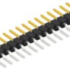 Pin header, 15 pole, pitch 2.54 mm, straight, black, 10050310
