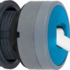 Toggle switch, 2 positions, unlit, latching, waistband round, blue, front ring light gray, 2 x 90°, mounting Ø 22 mm, ZB5AD2806C