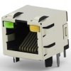 Socket, RJ45, 8 pole, 8P8C, Cat 5, solder connection, PCB mounting, 2-406549-1