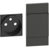 LIVING NOW plakietka gniazda 2P+Z z klapką 2mod. czarny KG55P