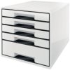 Leitz WOW Drawer Cabinet CUBE 5 Drawer white black