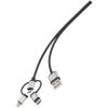 Renkforce RF-3335106 USB 2.0 Cable Dark grey 0.25m USB-A USB-C Micro-B Lightning