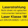 70114218 Laser warning label German DIN EN 60825, class 1M, 38x23 mm, yel
