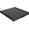 Wysuwana półka do szaf rack 19 500mm czarna lanberg (1u/445x500mm udźwig do 35kg, montaż 4 punktowy) AK-1021-B