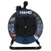 Przedłużacz budowlany zwijany na bębnie Rozgałęźnik na 4 gniazda 2P+Z 230V IP44 na kablu OW 3x1,5mm2 20m HAND
