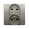 Simon Basic Gniazdo podwójne z/u z funkcją niezmienności faz z przesłonami 16A 250V satynowy BMGZ2TZ/29