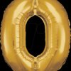9906265 AMSCAN foil balloon, number 0, gold
