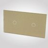 TouchMe Duży panel szklany, 2 x łącznik pojedynczy, złoty TM701701G