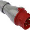 Złącze przemysłowe - zasilające 16A Wtyczka 415 V 3P + N + E Męski Legrand Czerwony Montaż na kablu IP44
