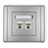 Gniazdo komputerowe podwójne 2xRJ45, kat. 5e, 8-stykowe
